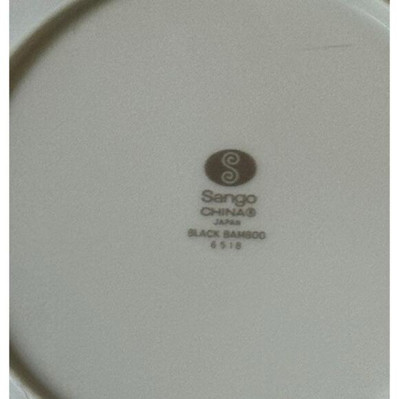 VTG Sango Black Bamboo Japan Salad Plates (4) #6518 Discontinued Brunch - Picture 5 of 5
